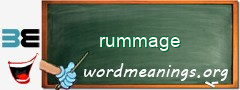 WordMeaning blackboard for rummage